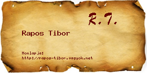 Rapos Tibor névjegykártya